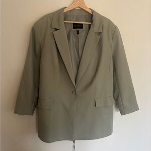 Eloquii Women's Olive Blazer Jacket